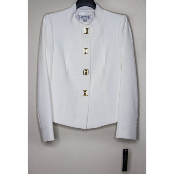 TAHARI ARTHUR S. LEVINE PETITE WHITE JACKET - Picture 1 of 12